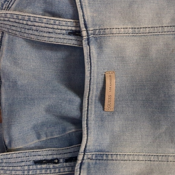 GUESS los Angeles denim fringe ankles jumpsuit size 2 - Picture 5 of 9